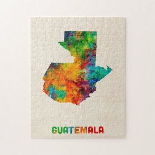 Puzzle Carte d'aquarelle du Guatemala