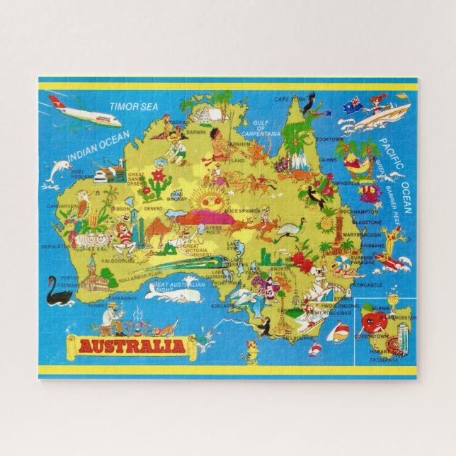 Puzzle Carte d'Australie 16x20  (Horizontal)