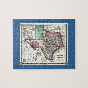 Puzzle Carte de 1866 antiquaires du Texas par Schönberg