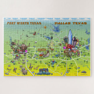 Puzzle Carte de bande dessinée de Dallas Fort Worth