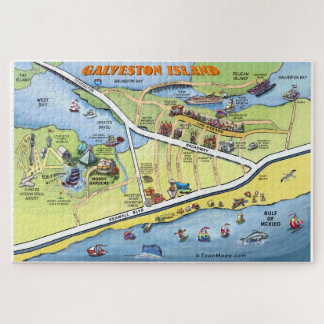 Puzzle Carte de bande dessinée de Galveston le Texas