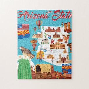 Puzzle Carte de bande dessinée de l'Arizona