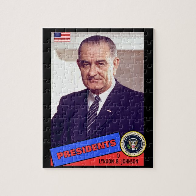 Puzzle Carte de baseball de Lyndon B. Johnson (Vertical)