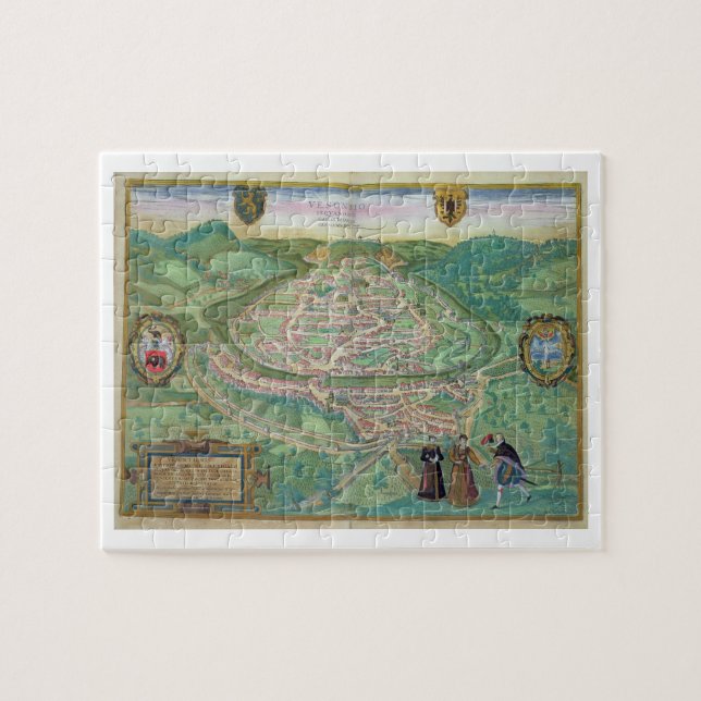 Puzzle Carte de Besançon, de "Civitates Orbis Terrarum" b (Horizontal)