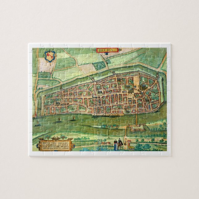 Puzzle Carte de Brême, de "Civitates Orbis Terrarum" par (Horizontal)