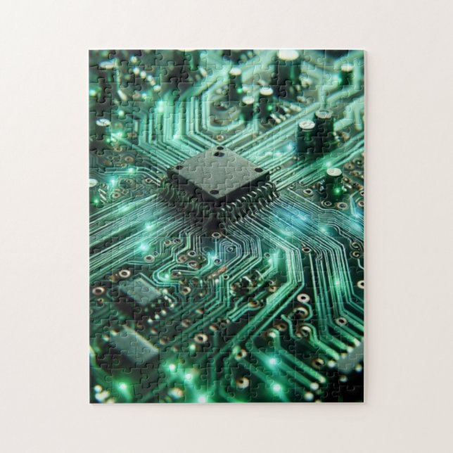 Puzzle Carte de circuit avec énergie verte (Vertical)