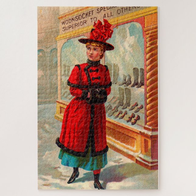 Puzzle Carte de commerce victorienne : Woonsocket Spécial (Vertical)