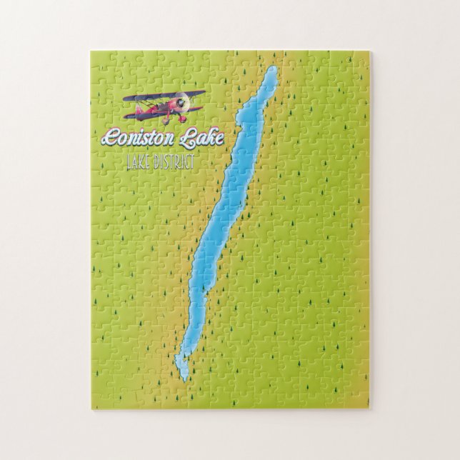 Puzzle Carte de Coniston Water, district lacustre, Anglet (Vertical)