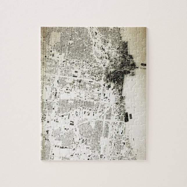 Puzzle Carte de cru de rues et de bâtiments de Chicago (Vertical)