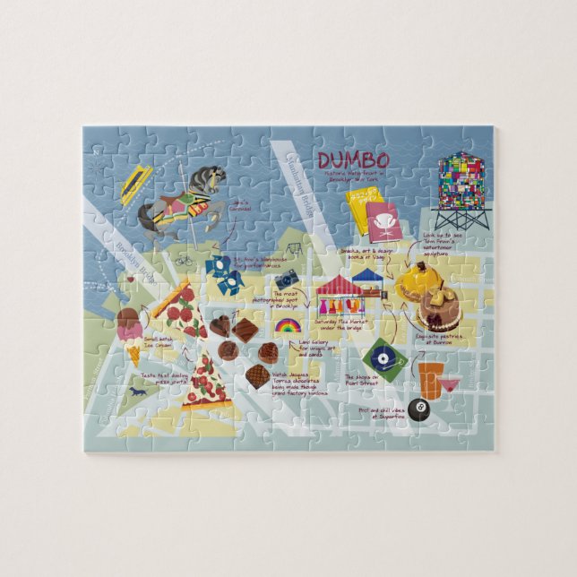 Puzzle Carte de Dumbo Brooklyn New York (Horizontal)