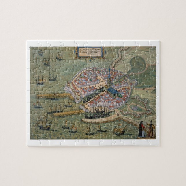 Puzzle Carte de Flissinga, de 'Civitates Orbis Terrarum (Horizontal)