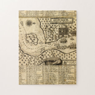 Puzzle Carte de Guayaquil, Equateur (1741)