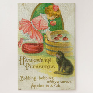Puzzle Carte de Halloween vintage pour pommes à la bouche