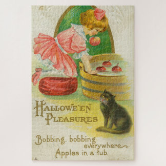 Puzzle Carte de Halloween vintage pour pommes à la bouche