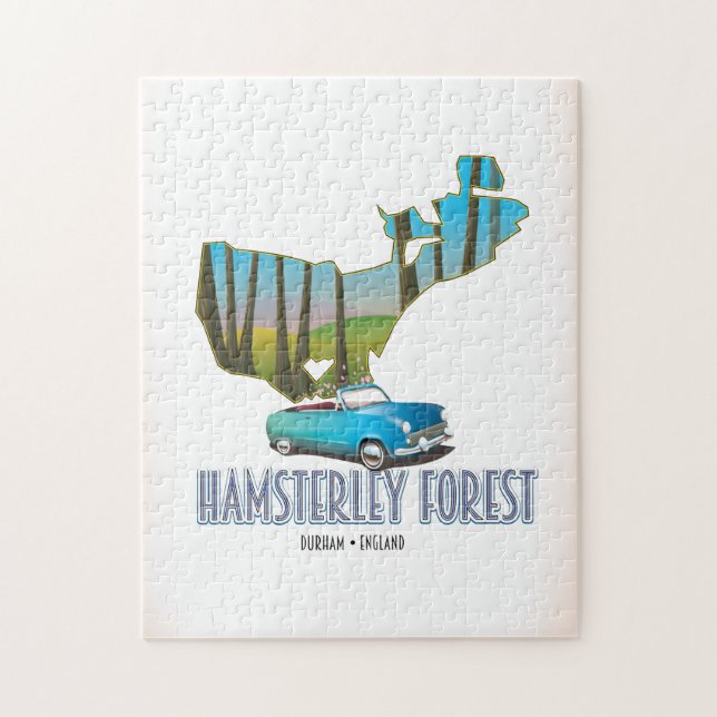 Puzzle Carte de Hamsterley Forest Durham Angleterre (Vertical)