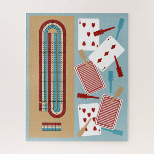 Puzzle Carte de jeu de Cribbage et pièces de lecture