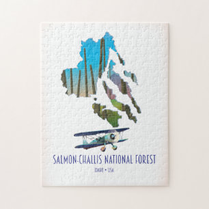 Puzzle carte de la forêt nationale de Salmon-Challis