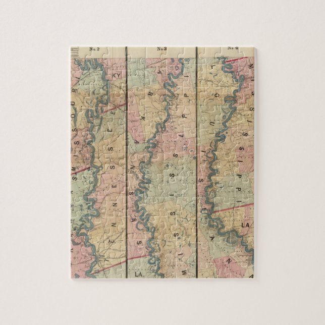 Puzzle Carte de la Lloyd's du Bas-Mississippi (Vertical)