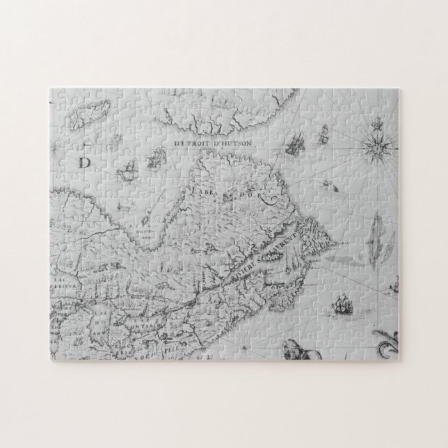 Puzzle Carte de la nouvelle France ou Canada (Horizontal)