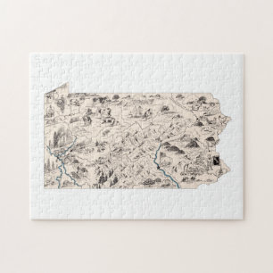 Puzzle Carte de la photo Vintage en Pennsylvanie