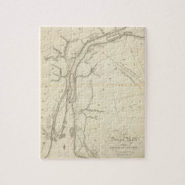 Puzzle Carte de la rivière Detroit (Vertical)