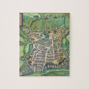 Puzzle Carte de La Rochelle, de 'Civitates Orbis Terrarum