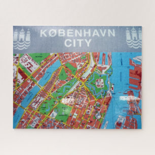 Puzzle carte de la ville de copenhague