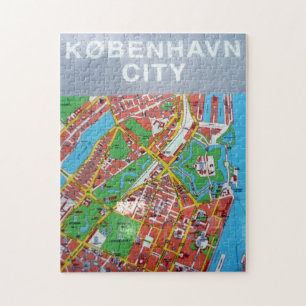 Puzzle carte de la ville de københavn