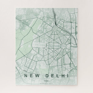 Puzzle Carte de la ville de New Delhi, design minimaliste