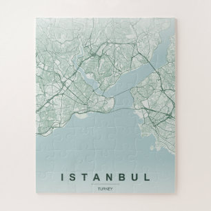 Puzzle Carte de la ville d'Istanbul Turquie Design Minima