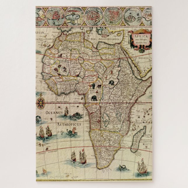 Puzzle Carte de l'Afrique antique do-it-yourself couleur  (Vertical)