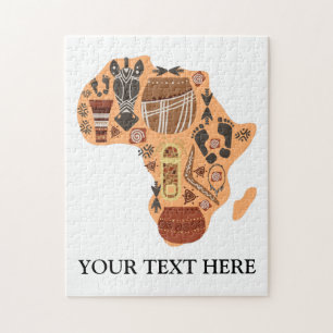 Puzzle Carte de l'Afrique avec le patrimoine culturel afr