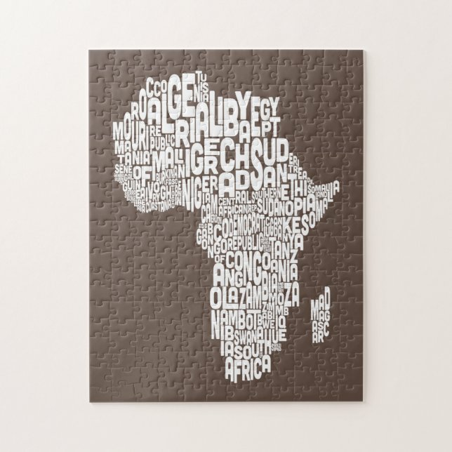 Puzzle Carte de l'Afrique Carte Texte Art (Vertical)