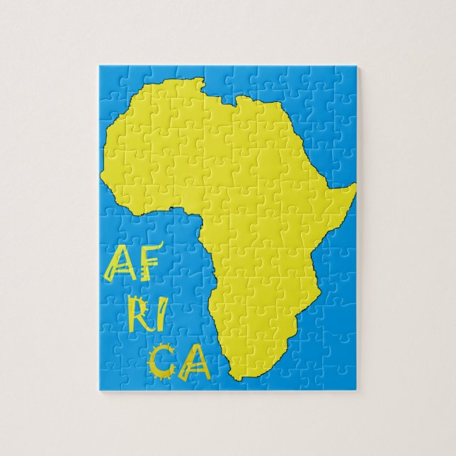 Puzzle Carte de l'Afrique Jaune Funky (Vertical)