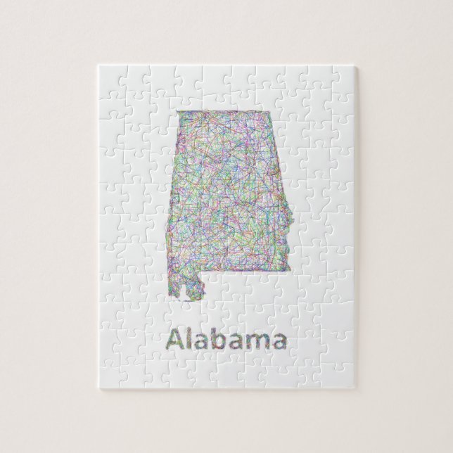 Puzzle Carte de l'Alabama (Vertical)