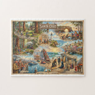 Puzzle Carte de l'ambiance de Santa Cruz – Impression d'a