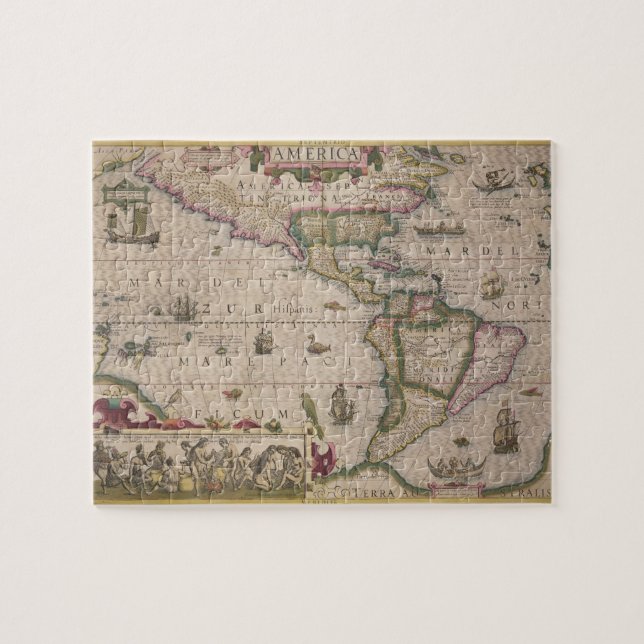 Puzzle Carte de l'Amérique, du Mercator "atlas", pub. par (Horizontal)