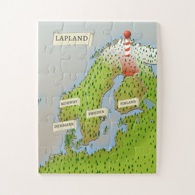 Puzzle Carte de Laponie (Vertical)