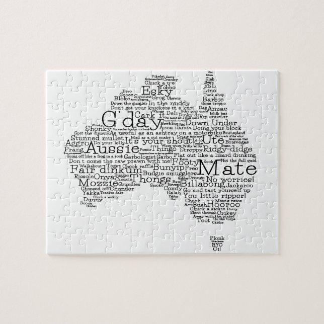Puzzle Carte de l'argot australien (Horizontal)