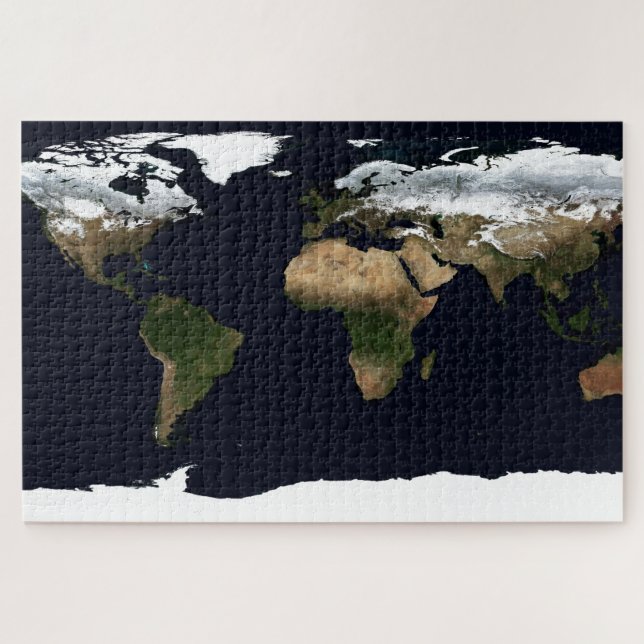 Puzzle Carte de l'Atlas mondial géographique de la Terre  (Horizontal)