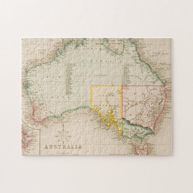Puzzle Carte de l'Australie et de la Nouvelle Zélande (Horizontal)