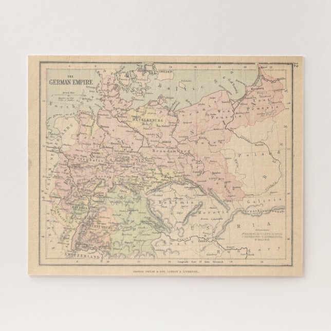 Puzzle Carte de l'Empire allemand antique (Horizontal)
