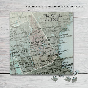 Puzzle Carte de l'État du New Hampshire à assembler Cad