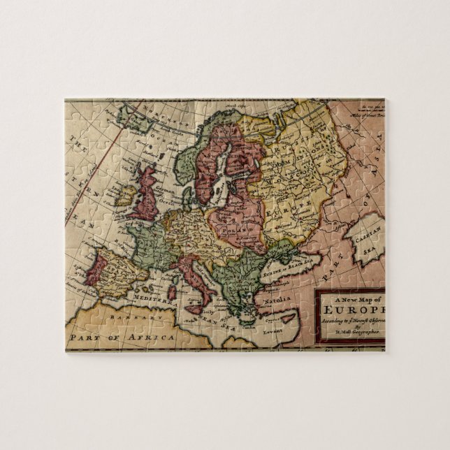 Puzzle Carte de l'Europe 1721 par Herman Moll (Horizontal)