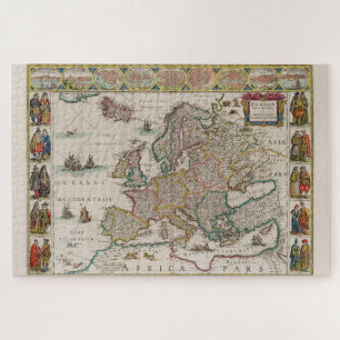 Puzzle Carte de l'Europe du Moyen-Âge (par Willem Blaeu)
