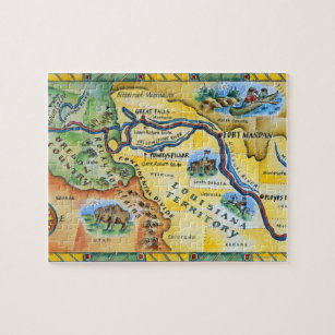 Puzzle Carte de l'expédition Lewis & Clark