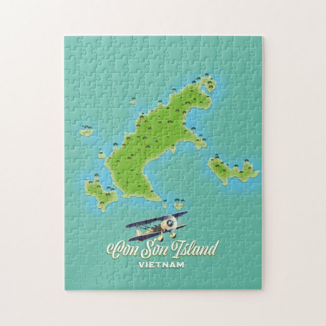 Puzzle Carte de l'île de Con Son Viêt Nam (Vertical)