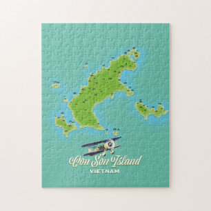 Puzzle Carte de l'île de Con Son Vietnam