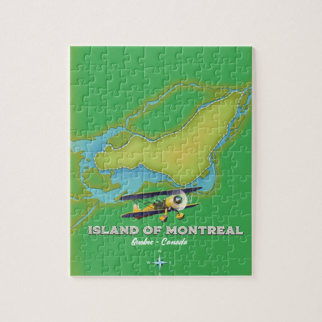 Puzzle Carte de l'île de Montréal Canada (Vertical)