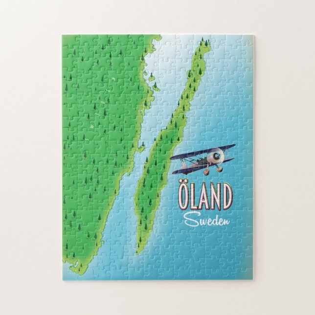 Puzzle Carte de l'île d'Öland en Suède (Vertical)